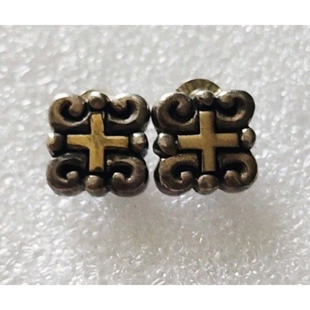 Vintage Sterling Silver SX Southwestern Cross Stud Earring